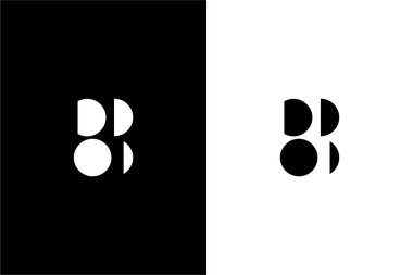 Basit daire konsept vektörü olan soyut B harfi logosu