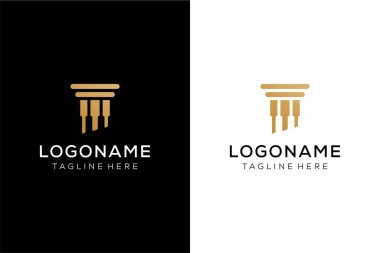 Müze piyanosu. ya da müzik galerisi logo konsepti vektör simgesi