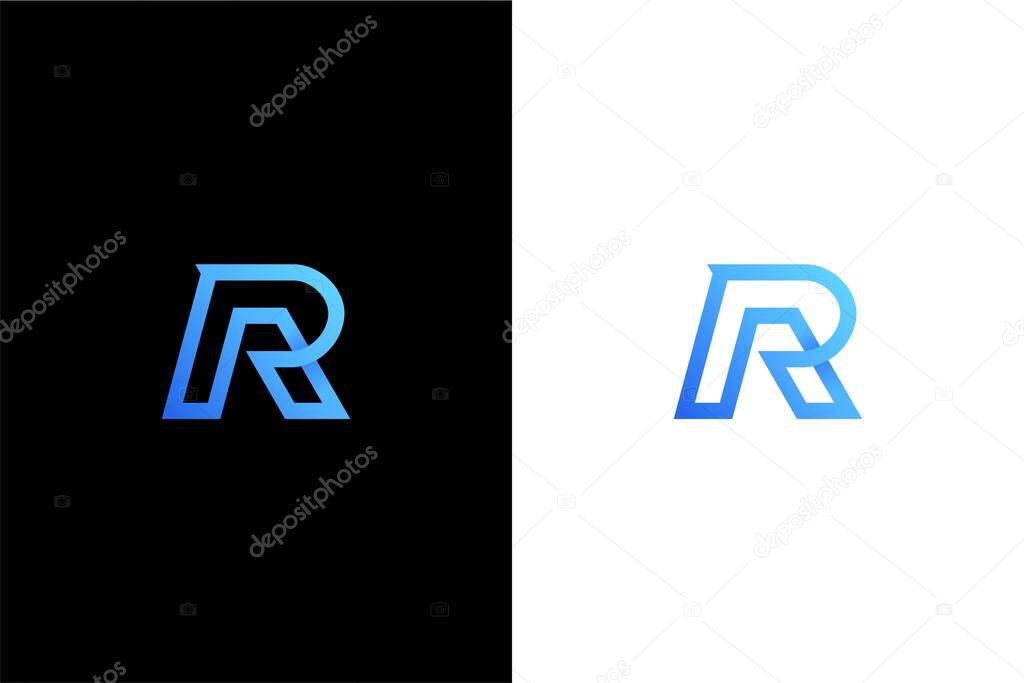 Letter RA or AR with simple line concept logo vector icon