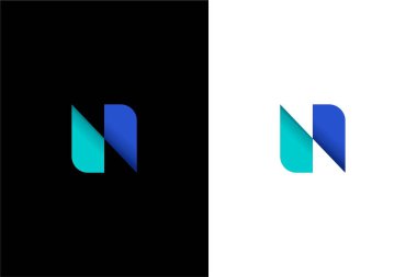 Basit harf N ilk logo Teknoloji şirketi için