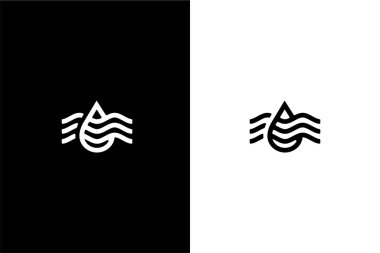 Basit çizgi logo vektörlü su damıtma logosu kavramı