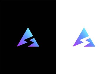 Üçgen ve patika logo konsept vektör simgesi