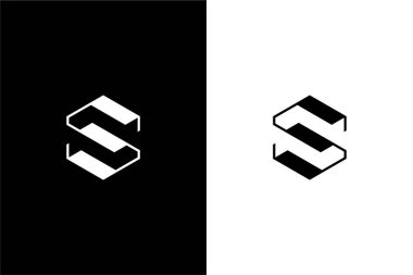 Benzersiz S harfi ve merdiven kombinasyonu logo vektör simgesi