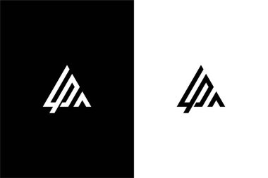 Üçgen konsept logo vektör simgesine sahip LPA veya LP harfi