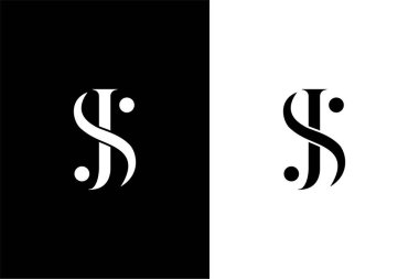 benzersiz harf SJ veya JS ilk logo konsept vektör simgesi