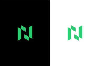 Negatif uzay konsept vektörü ile modern harf N