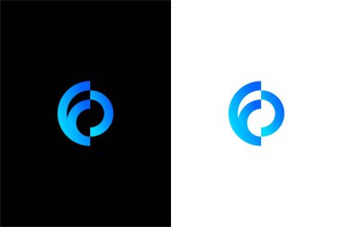 Modern FO veya ilk logo konsept vektörü