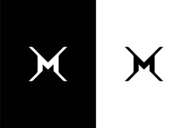 XM harfi veya MX logo konsept vektörü