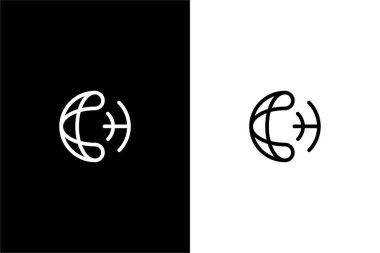 Küresel logo fikir vektörlü C harfi