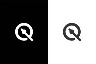 Q harfi hız göstergesi logo konsept vektörü