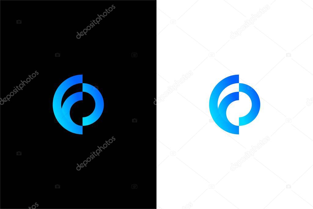Modern FO or OF initial logo concept vector