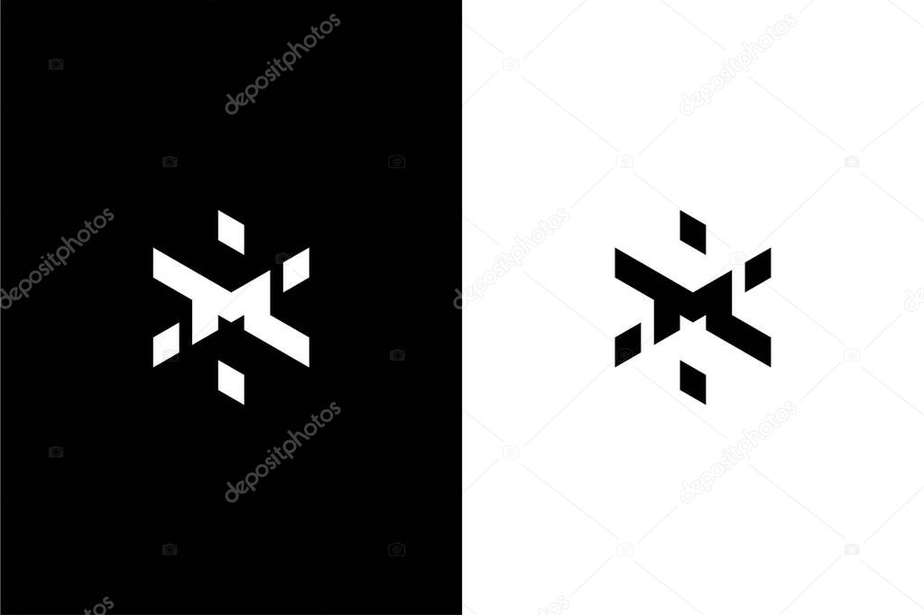 Letter M and X logo concept vector