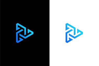 Benzersiz üçgen logo konsept vektör simgesi