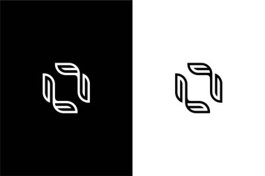 Geometrik konsept vektör logosuna sahip eşsiz harf LL