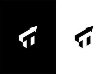 Ok konsepti vektör simgesi olan T harfi fikirleri tasarla