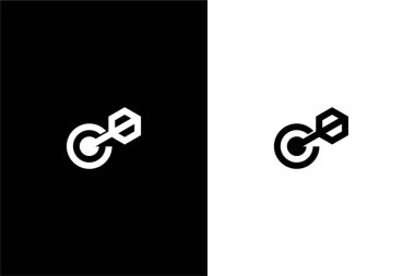 Hedef ve ok logosu vektörlü eşsiz bir C harfi.