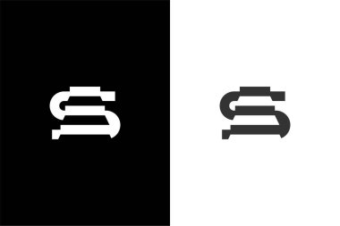 eşsiz harf S ve merdiven konsept vektörü