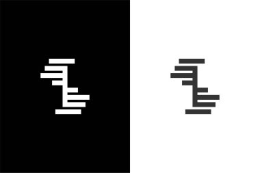 S harfi ve merdiven logosu vektörü