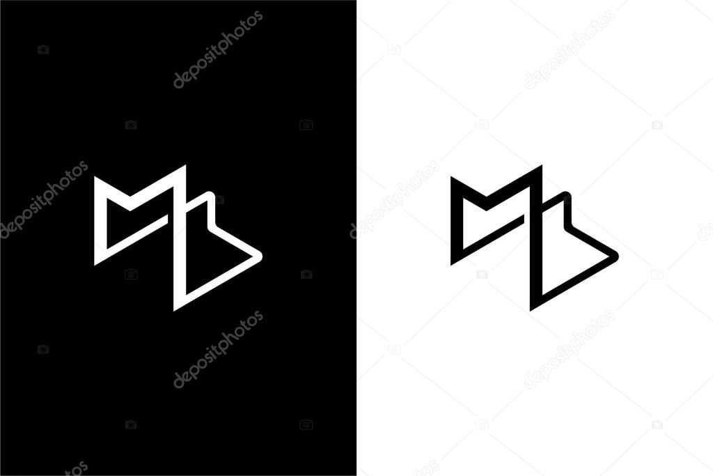 Simple letter MB logo idea vector