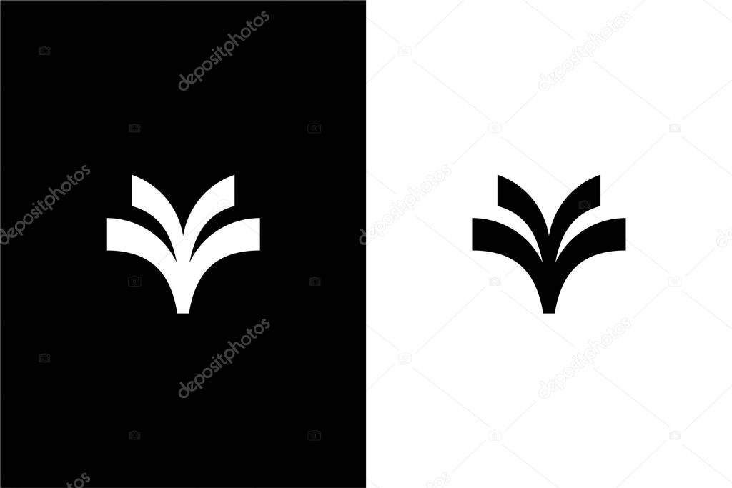 Unique fox design with letter V or VV vector