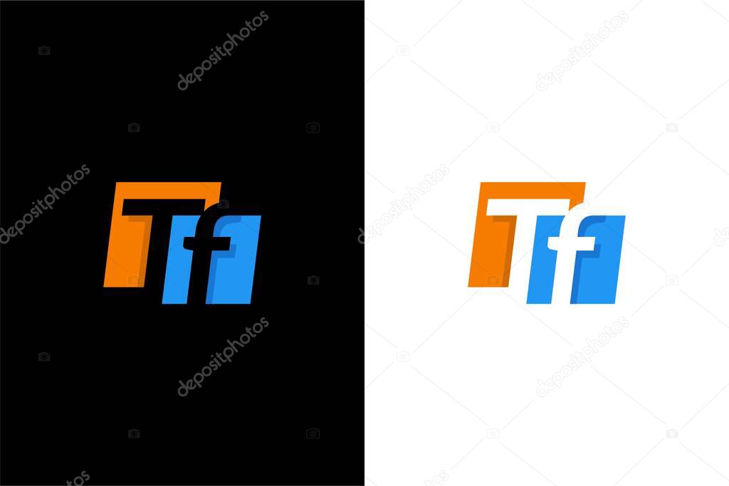 Unique letter TF logo wordmark vector