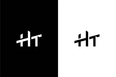 Harf HT ve emlak şirketinin logo konsepti vektörü 