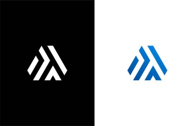  AT harfi veya TA logo konsept vektör simgesi