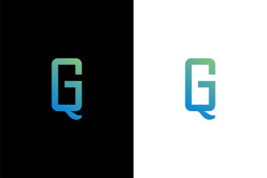 Eşsiz Harf QG veya GQ logo konsept vektörü