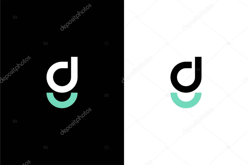 Unique Letter GD or DG logo with smile icon vector