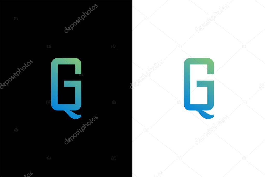 Unique Letter QG or GQ logo concept vector