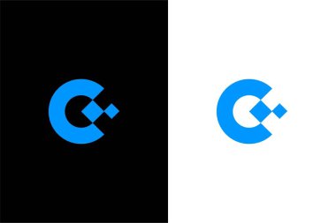 Teknoloji şirketi için C harfi ve logo konsepti
