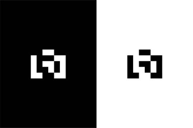 piksel kamera logosu konsept vektör simgesi