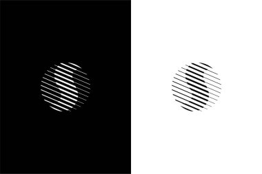 modern S harfi ve daire logo konsept vektörü simgesi