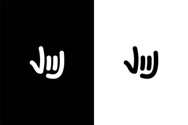Basit işaret dili el Seni seviyorum simge logo vektörü