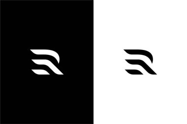 R harfi E logo konsept vektör simgesi