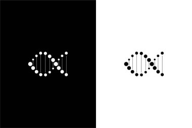 Tıbbi veya laboratuvar şirketi için alfa ve DNA logosu kavramı