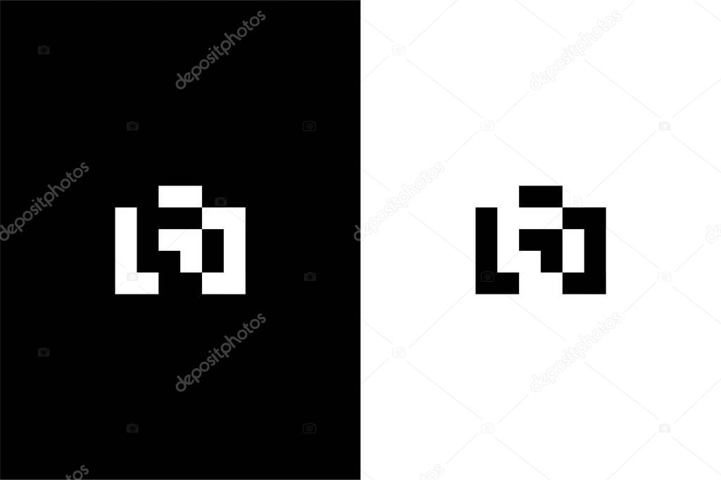 Pixel camera logo concept vector icon