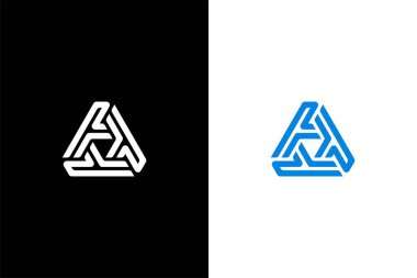 Üçlü T veya Üçgen T Logosu Vektör Tasarımı