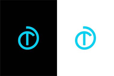 Çember logolu T harfi Simge Vektör Tasarımı