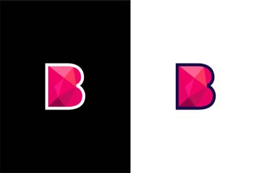 Harf B ve Stone logo konsept vektörü