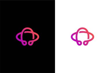 Yaratıcı kulaklık logosu. Modern Business Company marka logo tasarımı için vektör illüstrasyonu