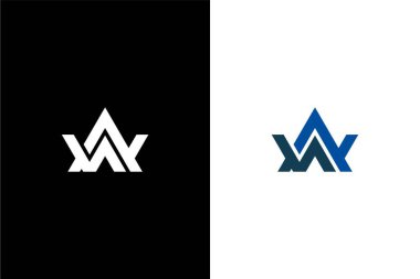 Harf W ve A veya A W logo konsept vektörü