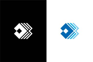 Soyut Harf DB karoları logo konsept vektör simgesi