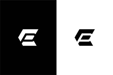 Negatif boşluk logo konsept vektörü olan Monogram Harf EP veya Beden Eğitimi