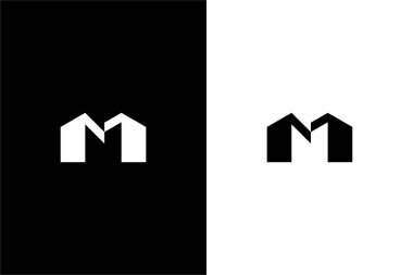 Monogram Harf M binası veya M özelliği konsept vektör simgesi