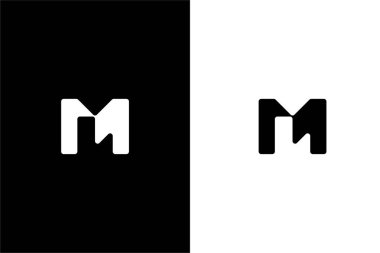 Negatif uzay kavramlı Monogram Harfi ML veya LM