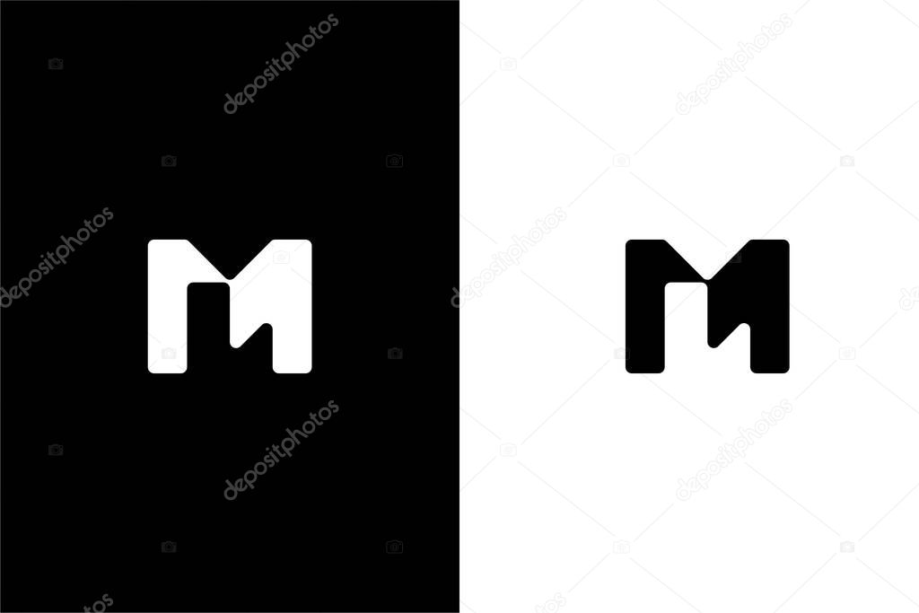 Monogram Letter ML or LM with negative space concept