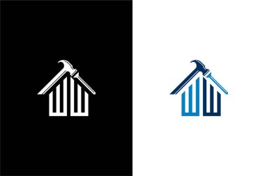 Harf WW oluşturucu veya WW evi logo konsept vektör simgesi