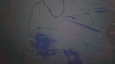 Letonya ve Litvanya 'nın hareketli hava radar haritası. Baltık ülkelerinde yağış hareketini gösteriyor.