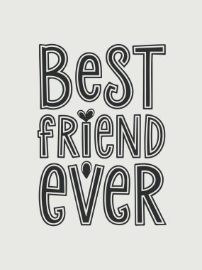 Dostluk ve Kutlama Tasarımları İçin En İyi Arkadaş El Yazması Harfler Çizimi